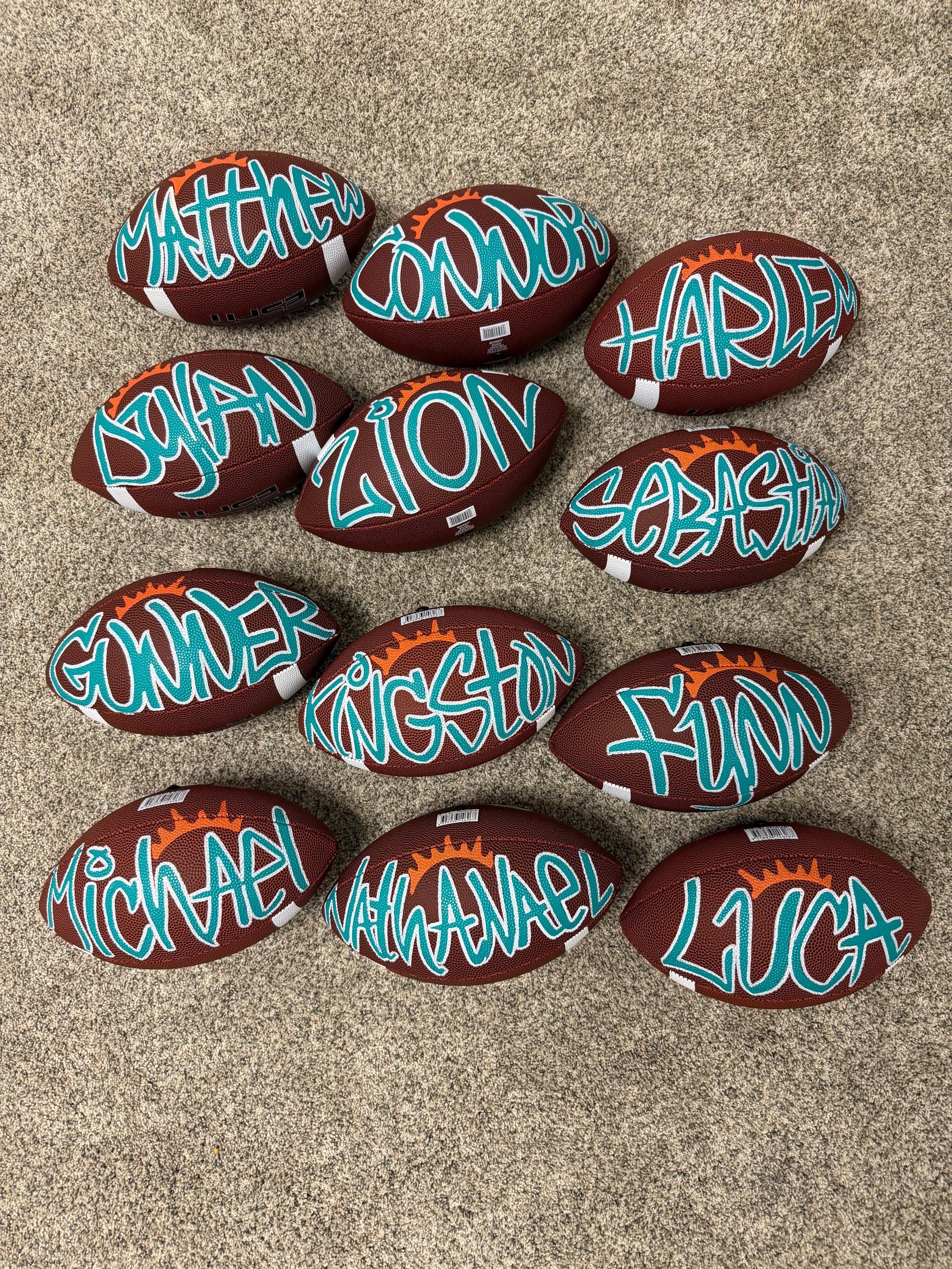 Personalized Handpainted Football – Custom Theme, Logo, Team Gift ...