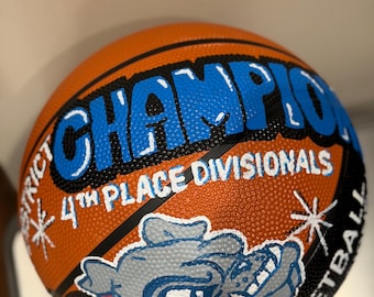 Custom Hand-Painted Graffiti style Basketball – any school logo character Personalized Room Decor, Coach Gift, Player Keepsake
