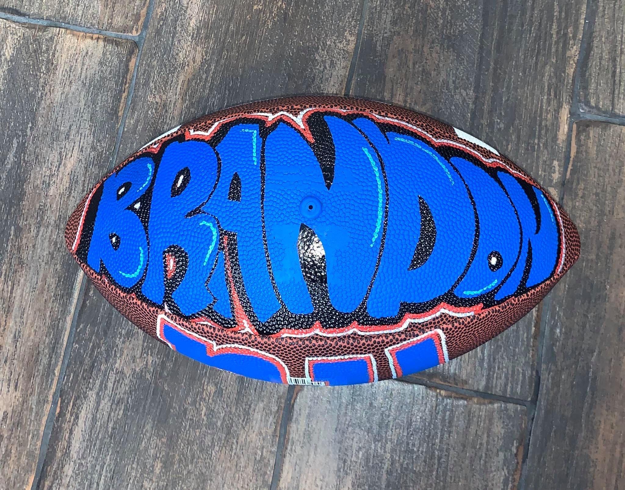 Personalized Handpainted Football – Custom Theme, Logo, Team Gift ...