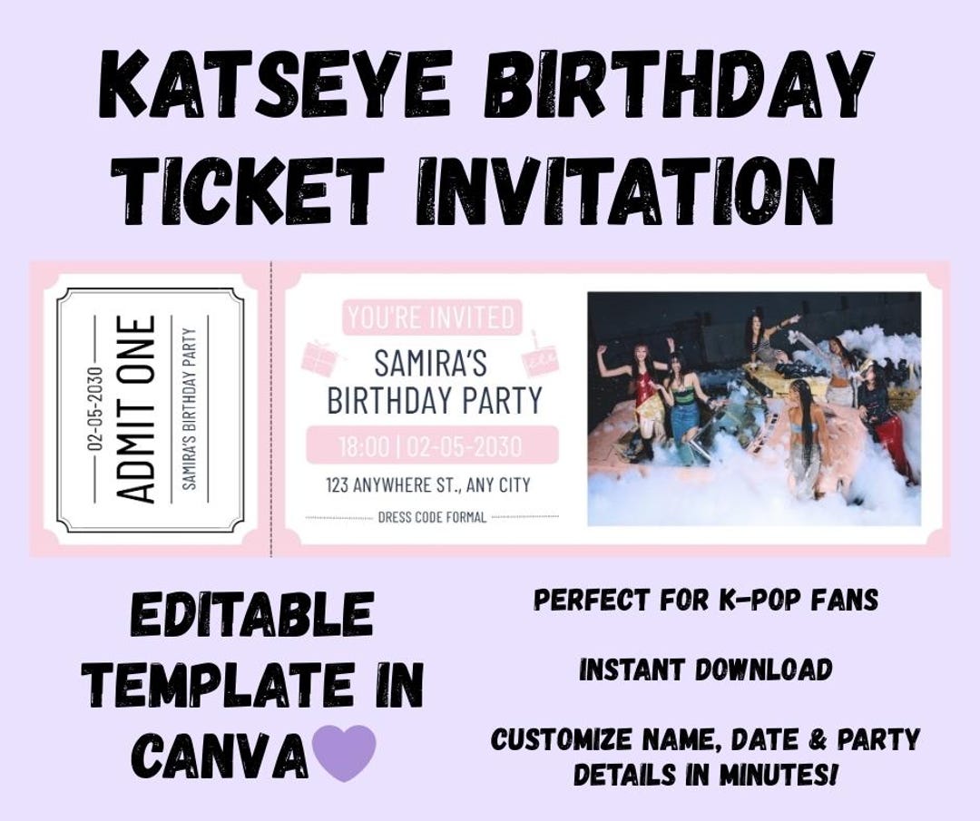 katseye-birthday-ticket-invitation-k-pop-party-editable-canva