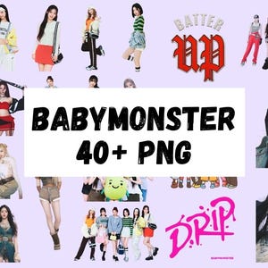 BABYMONSTER PNG Pack: 40+ Kpop Cutouts (Digital Download)