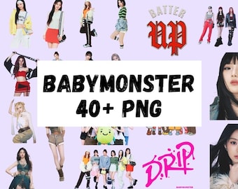 BABYMONSTER Kpop Keychain - Double Sided Photo With Beaded Name