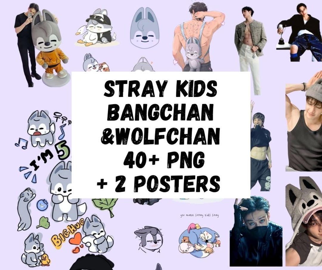 Bang Chan Wolf Chan PNG Bundle: Stray Kids K-pop Stickers +