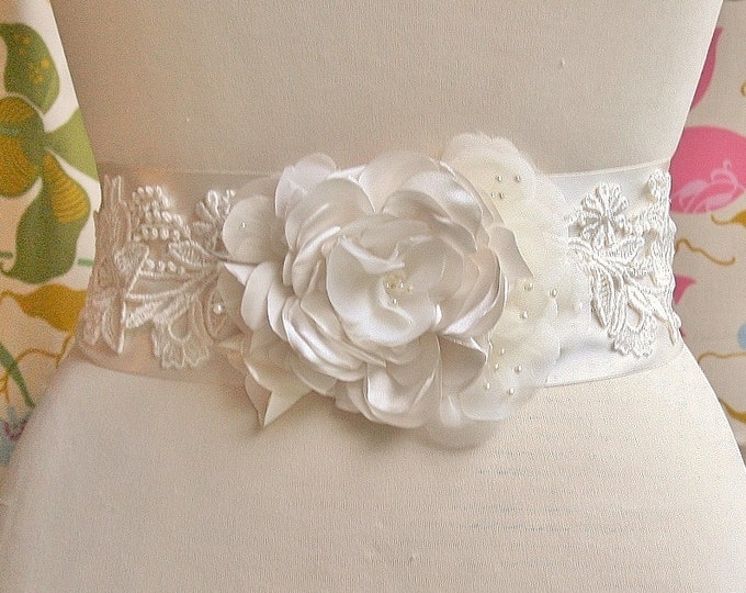 Bridal Sash Lace Bridal Sash Floral Bridal Sash Ivory Etsy