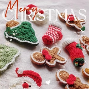 Christmas Crochet Patterns Set – Mitten, Stockings, Tree, Gingerbread Man, Santa Claus, Holiday Ornaments Pattern, Crochet Christmas PDF