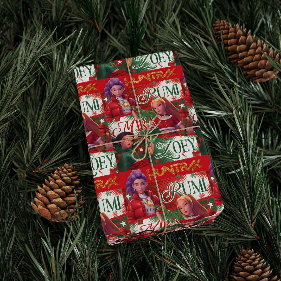 Huntrix K-pop Demon Hunters Christmas Wrapping Paper | Festive Anime ...