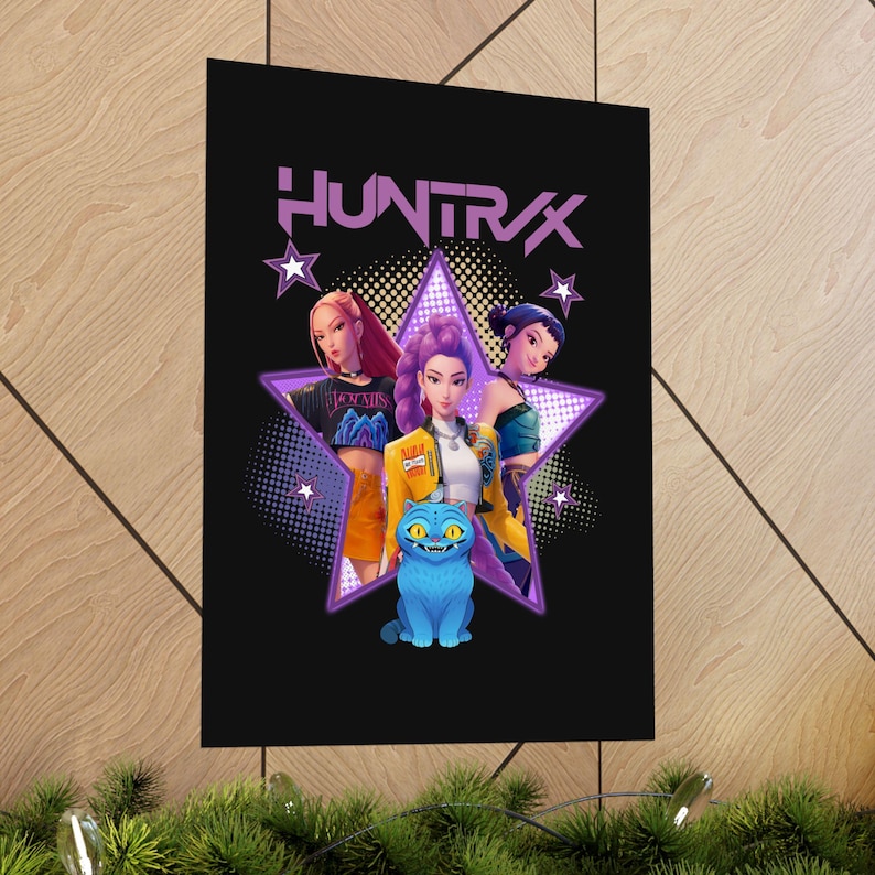 huntrix-k-pop-demon-hunters-poster-anime-wall-art-girl-group-print