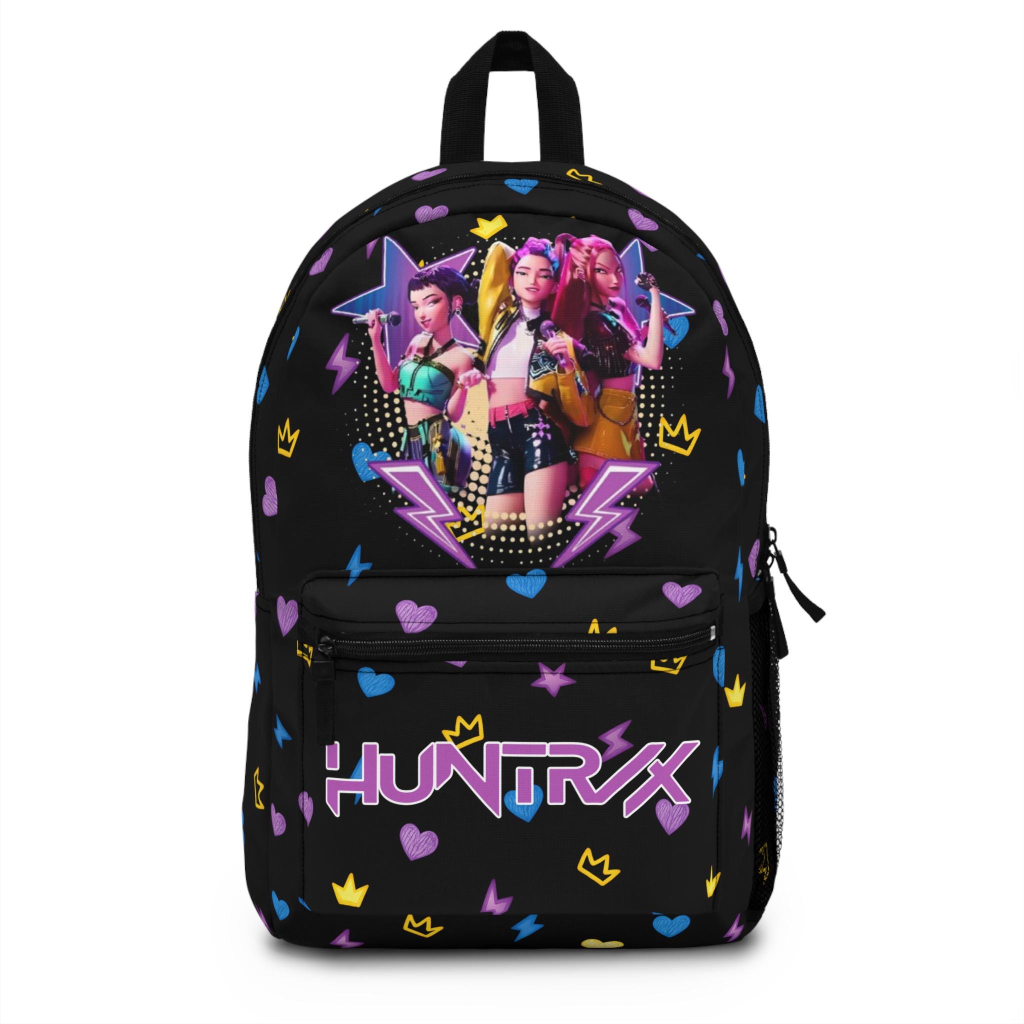 Huntrix Black Backpack, K-pop Demon Hunter Movie Bag, Back to