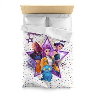 Parure De Lit K-POP Demon Hunters 3D - Housse De Couette 140x200 + Taie D'oreiller - Microfibre Douce