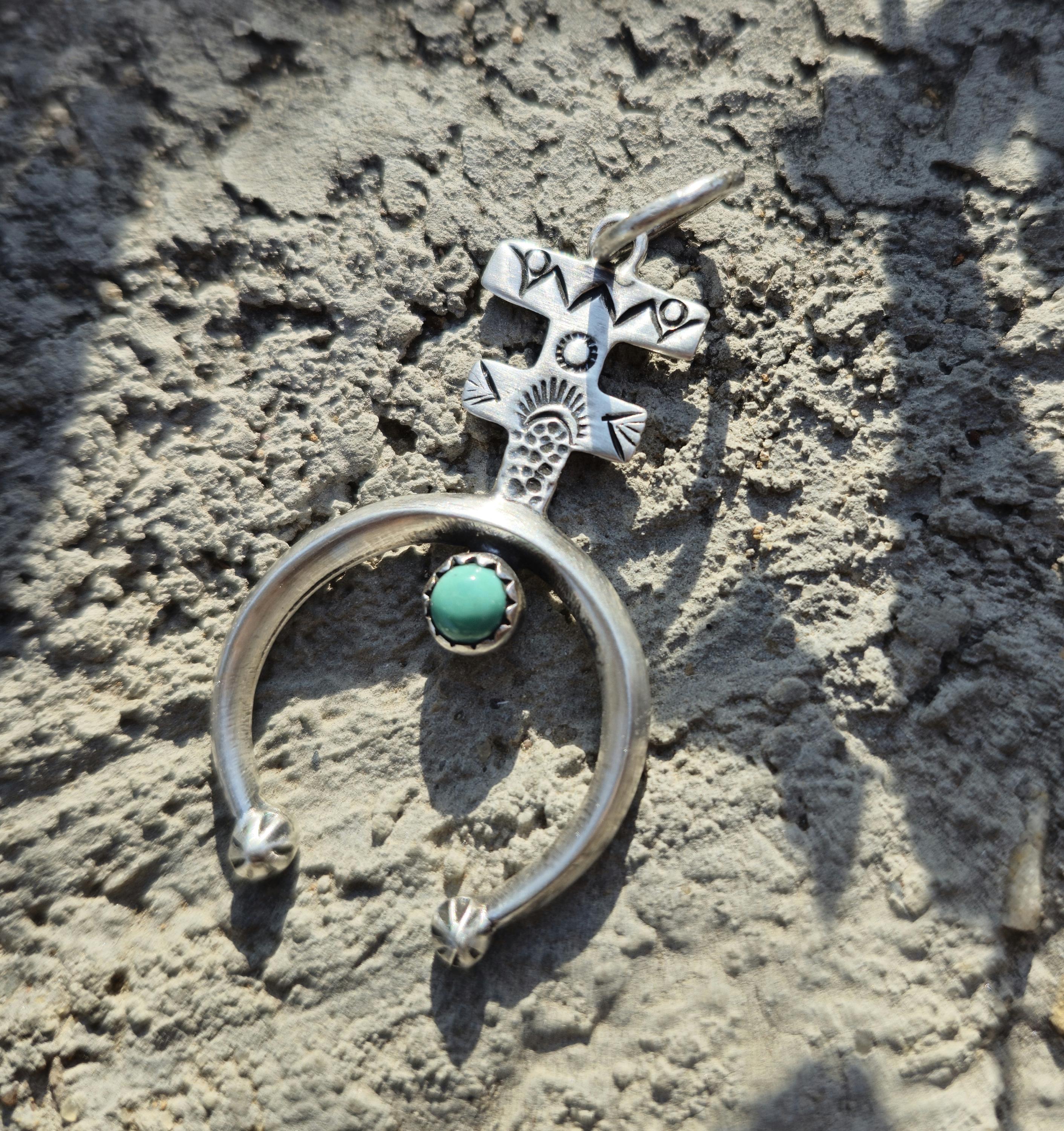 Ciondolo Southwestern In Argento 925 Con Pietre Multicolore - Fatto USA