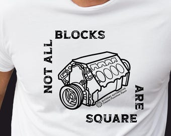 Grappig T-shirt motorblok, uniseks autoliefhebber, shirt autoliefhebber, monteur shirt, automotive T-shirt, motorliefhebber top, autoshop kleding