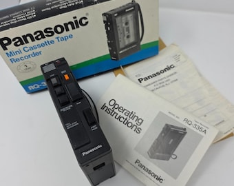 Panasonic RQ-335A Mini Cassette Tape Recorder Black Full Auto Stop Vintage