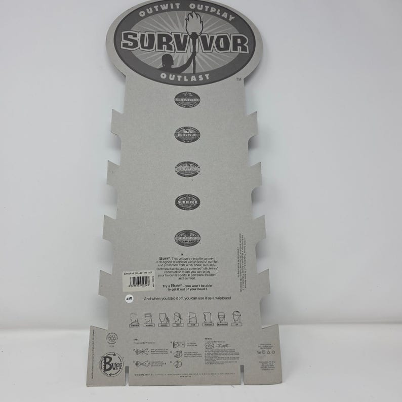 Vintage Survivor TV Show Buff Cardboard Display Stand Seasons 1-5 Promo ...