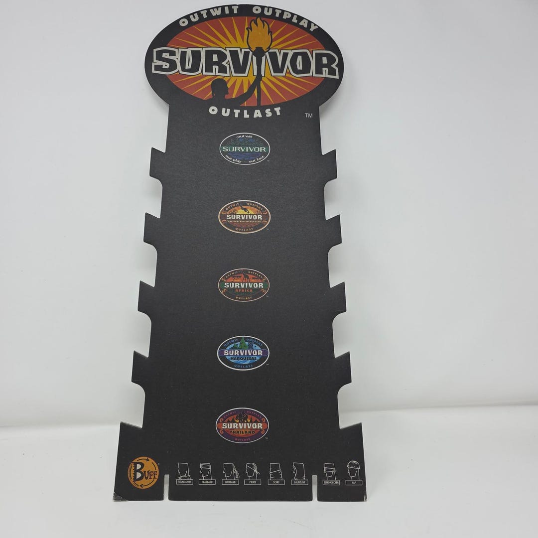 Vintage Survivor TV Show Buff Cardboard Display Stand Seasons 1-5 Promo ...