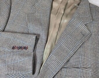 Chaps Ralph Lauren Sportmantel Herren 48R Tan Glen Plaid Seide Wolle Blazer Kanada