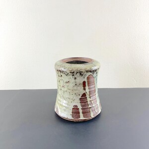 Vintage Streaked | Dripped Green | Brown Glazed Ceramic MCM Pottery Vessel | Vase | Crock | Jar