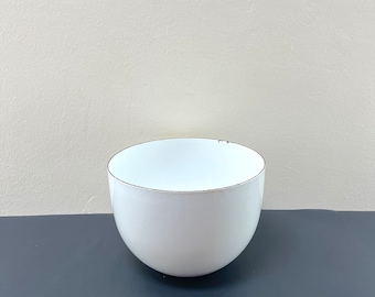 Vintage Kaj Franck Large Arabia Finnish Enamelware White and Black Bowl