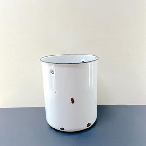 Vintage Enamelware White | Black | Bucket | Trashcan | Pail | Hamper | Container