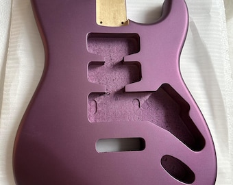 Cuerpo de guitarra estilo Stratocaster color morado mate, madera de paulownia (proyecto de bricolaje)