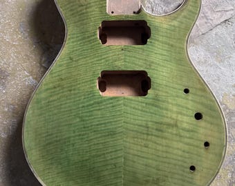 Grün HH Gitarrenkörper Tiger Maple Top Mahagoni DIY Projekt