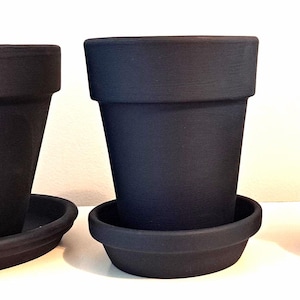 Hand-Painted Black Chalkboard Terracotta Planters for Herbs, Party Favors, Place Settings, Table Décor