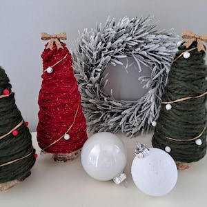 Handmade Yarn Trees, Christmas Décor,  Mantel Decorations, Christmas Gift