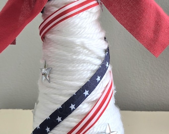 USA Garn Bäume, Handgemachte Americana Dekoration, Hergestellt in den USA, Juli Vierter
