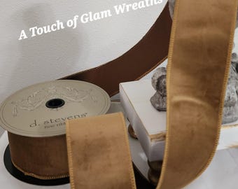 d Stevens Gold Velvet Wired Ribbon: 2.5" Designer Craft Ribbon