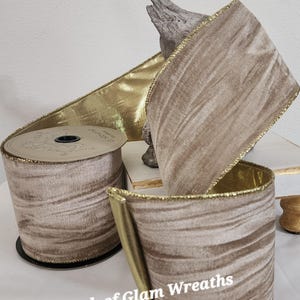 d Stevens Platinum Velvet Wired Ribbon 4 &quot;Designer Craft Ribbon