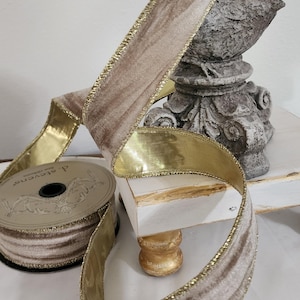 Platinfarbenes Marmoriertes Samtband: 3,8 cm Designer Craft Ribbon