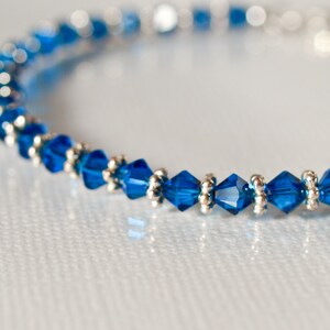 Sterling Silver and Capri Blue Crystal Tennis Bracelet