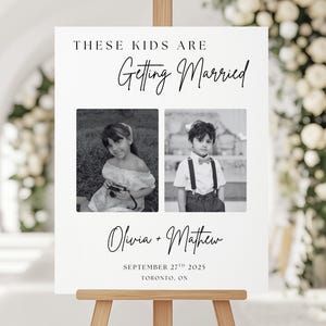 bord repetitiediner, bord sjabloon repetitiediner, repetitiediner, de avond ervoor welkomstbord, deze kinderen gaan trouwen