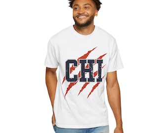 Chicago Football Shirt, CHI Claw Mark Tee, Vintage Bears Fan T-Shirt, Game Day Chicago Tee, Comfort Colors Football Shirt