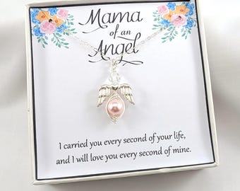 Mama Of An Angel Necklace,Miscarriage Gift Necklace,Angel Baby,Pregnancy Loss Keepsake,Bereavement Gift, Stillborn Gift
