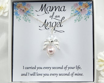 Mama Of An Angel Necklace,Miscarriage Gift Necklace,Angel Baby,Pregnancy Loss Keepsake,Bereavement Gift, Stillborn Gift,Sorry For Your Loss