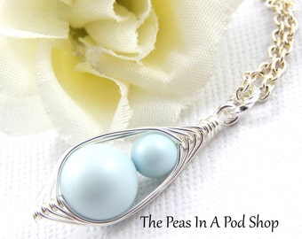 Mother And Son Necklace,Two Peas In A Pod Necklace,Mother And Son Jewellery,Mother And Son Pea pod Necklace,Twin Boys Necklace