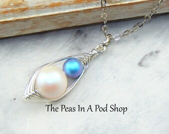 Mother And Son Handcrafted Peapod Necklace New Mother Gift Expectant Mother Baby Shower Gift