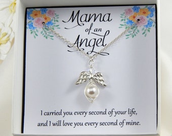 Mama Of An Angel Necklace,Miscarriage Gift Necklace,Angel Baby,Pregnancy Loss Keepsake,Bereavement Gift, Stillborn Gift,Sorry For Your Loss