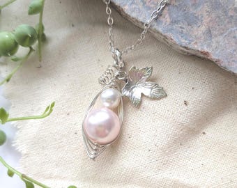 Mother And Daughter Peas in a Pod Necklace,Mother And Daughter Necklace,Mother And Daughter Jewelry,Mothers Necklace