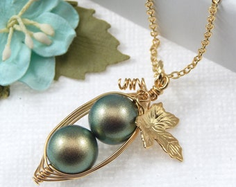 Two Peas in a Pod Necklace,Best Friends Pea Pod Necklace, Sisters Peas in a Pod Necklace,2 Peas in a Pod Jewellery