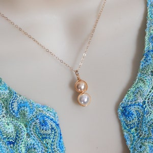 Peas In A Pod Necklace,Pea Pod Necklace,Two Peas In A Pod,Choose Your Color Pearls image 3