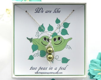 Two Peas in a Pod Necklace,Best Friends Pea Pod Necklace,Sisters Peas in a Pod Necklace,Twins Pea Pod Necklace,Mother and Daughter Pea Pod