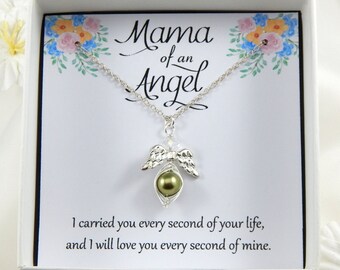 Mama Of An Angel Necklace,Miscarriage Gift Necklace,Angel Baby,Pregnancy Loss Keepsake,Bereavement Gift, Stillborn Baby Remembrance Gift