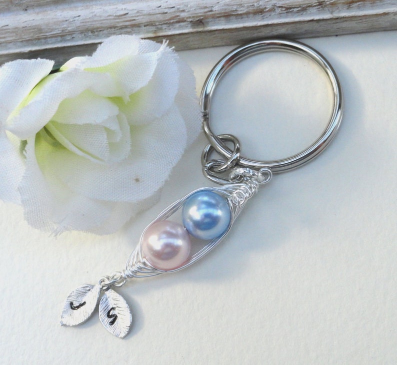Two Peas in a Pod Personalized Keyring 2 Peas in a Pod Etsy