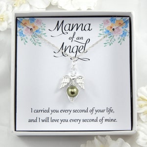 Mama Of An Angel Necklace,Miscarriage Gift Necklace,Angel Baby,Pregnancy Loss Keepsake,Bereavement Gift, Stillborn Gift,Sorry For Your Loss