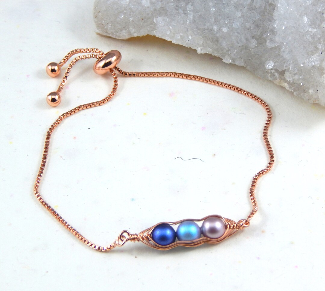 Peas in A Pod Birthstone Braceletgift for Mommothers Day Etsy