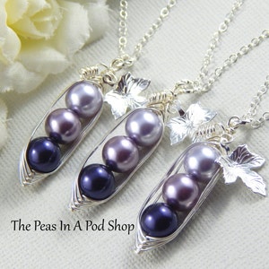 Three Peas in a pod, Set Of Three Peas In A Pod Necklaces,Best Friends Necklace Set