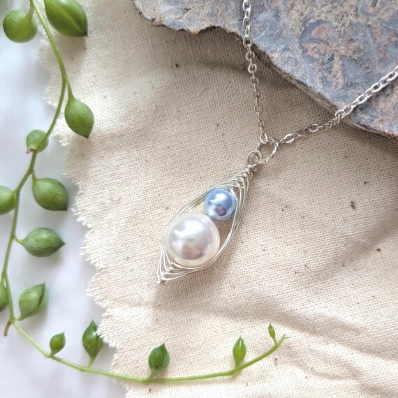 Mother And Son Pea Pod Necklace,Mother And Son Necklace,Mother And Son Jewellery,Mother of New Baby Boy Gift,Mothers Day Gift