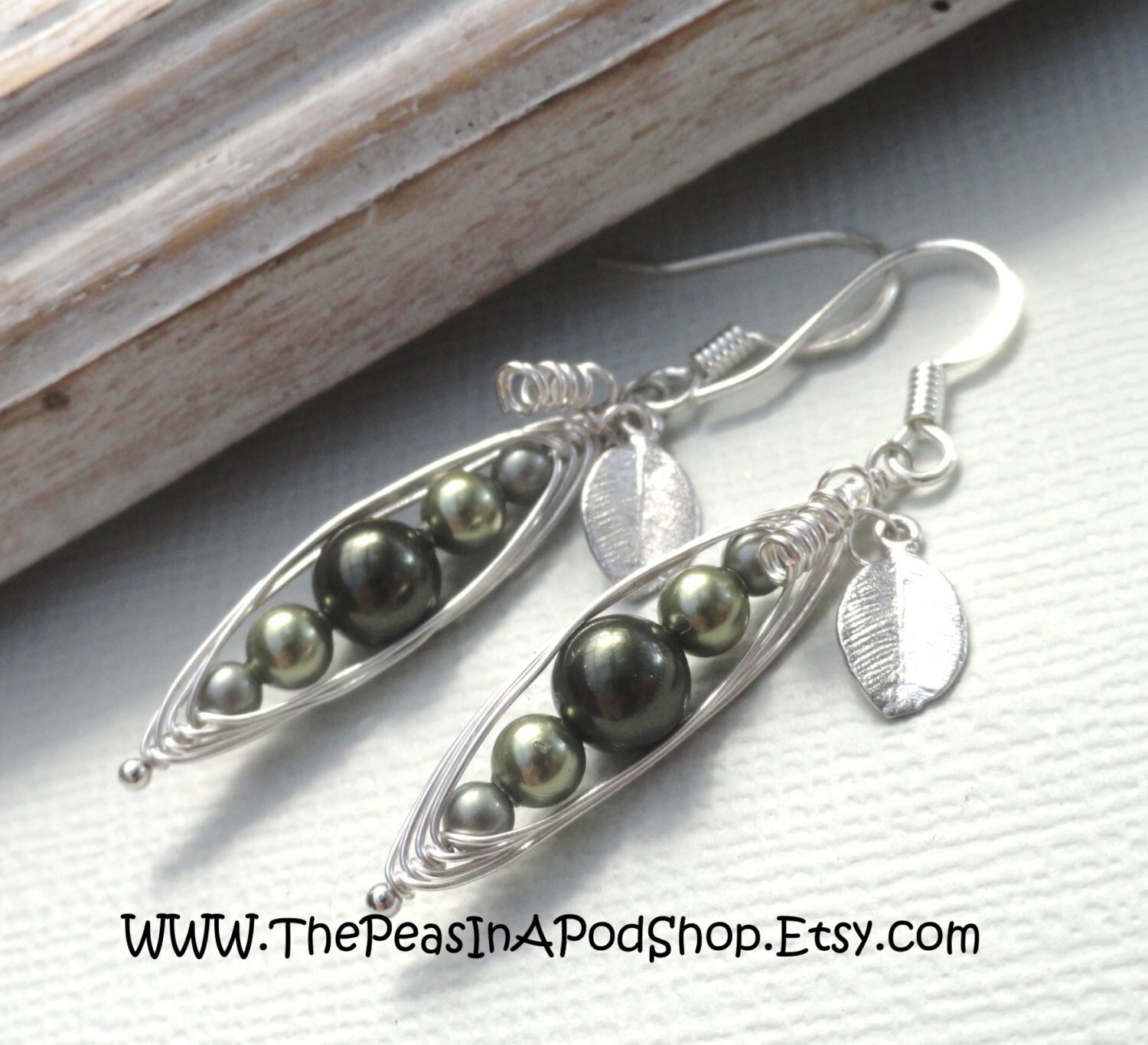 Peas in a pod Pea pod earrings five peas in a pod earrings Etsy