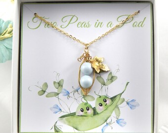 Two Peas in a Pod Necklace,Best Friends Pea Pod Necklace,Brothers Peas in a Pod Necklace,Twins Pea Pod Necklace,Twin Boys Pea Pod Necklace